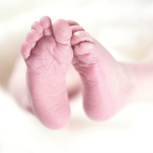 closeup baby feet
