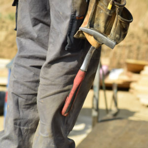 construction worker with toolbelt