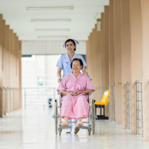 elderly patient and nurse