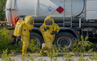 hazmat workers in suits