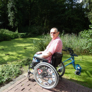male amputee in wheelchair