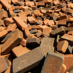 pile of bricks collapse