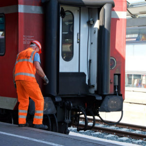 railroad worker on platform