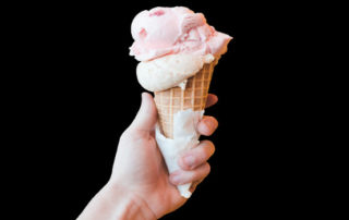 strawberry ice cream cone