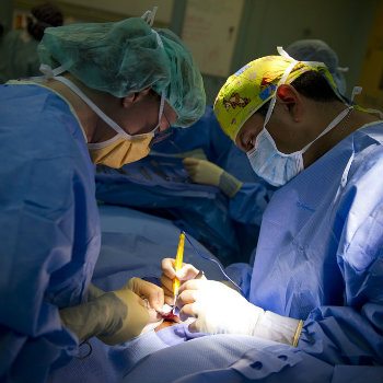 surgeon making incision