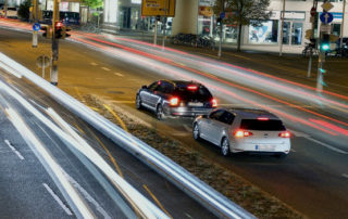 two cars at intersection