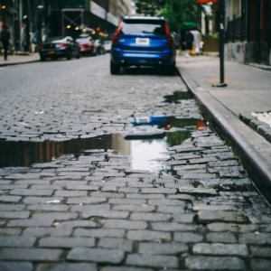 uneven brick sidewalk