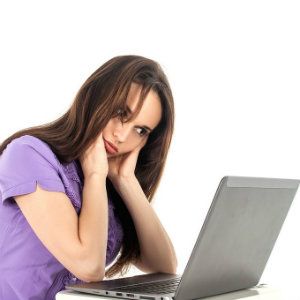 woman fatigued during computer work